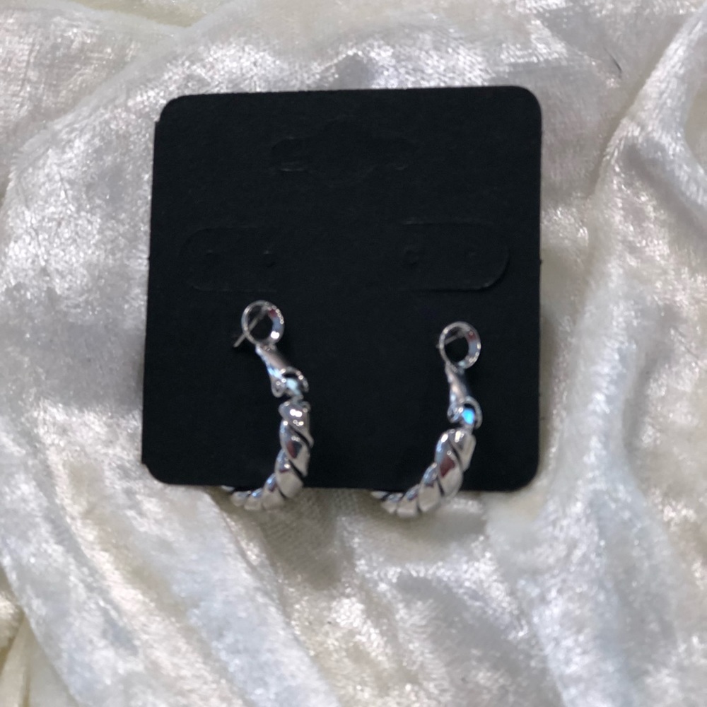 1 inch silver rope hoops